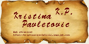 Kristina Pavletović vizit kartica